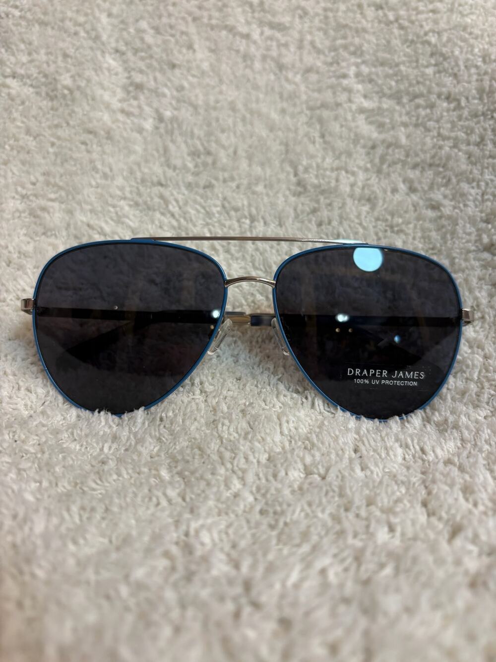 NWT Draper James Aviator Sunglasses Gold Blue Gradient Metal Women Designer